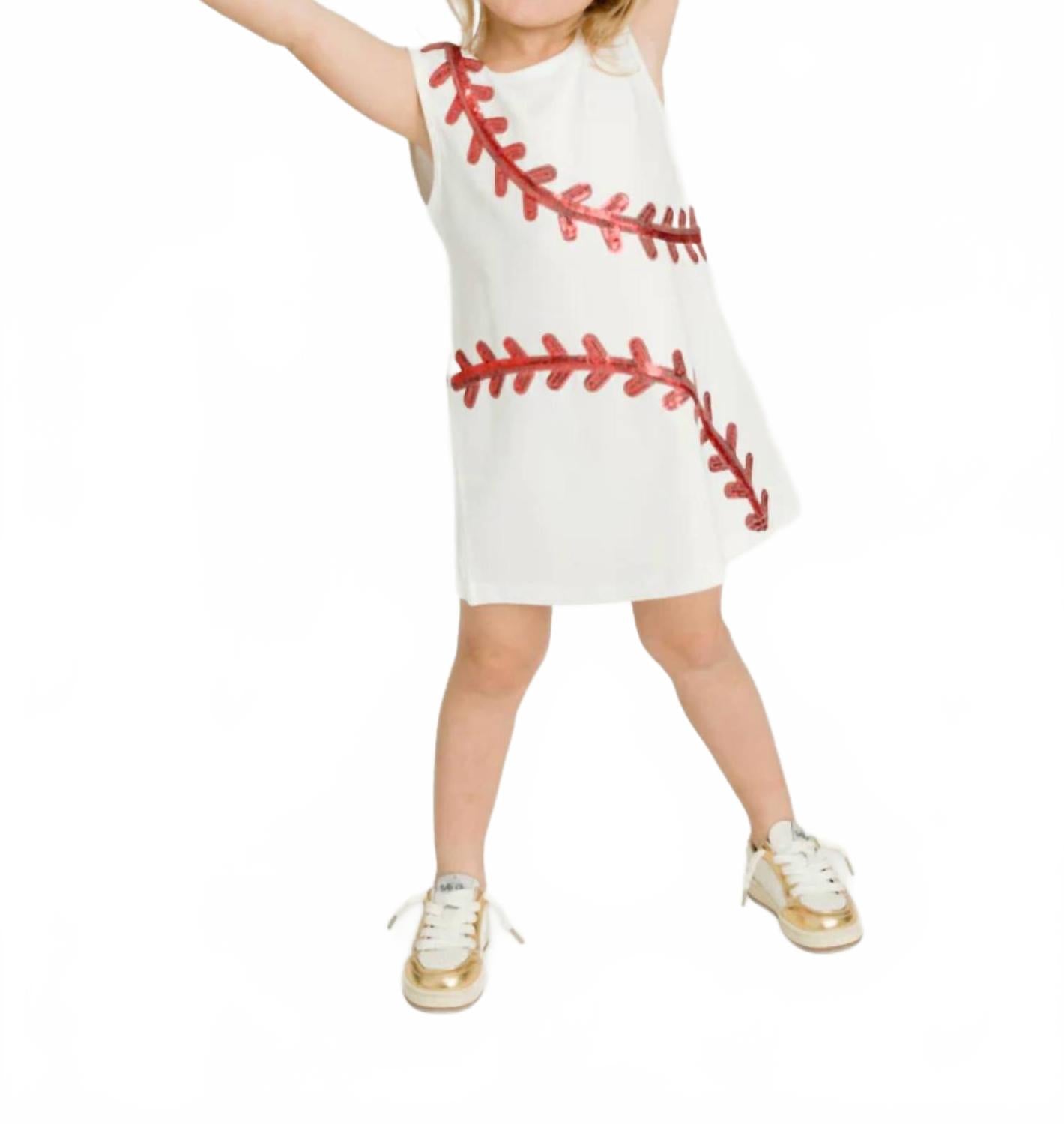 

Детское белое бейсбольное платье Belle Cher