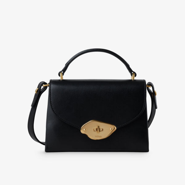 

Маленькая кожаная сумка Lana с верхней ручкой Mulberry, черный