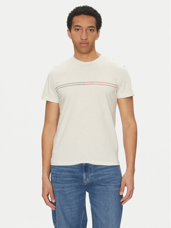 

Облегающая футболка Entry Graphic DM0DM20779 Tommy Jeans, бежевый