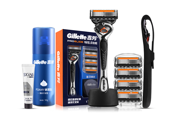 Мужская бритва Subtle Sharpness To Smoothness несколько стилей 1 держатель для ножа, 4 сменные головки, 1 основание Gillette — фото 2