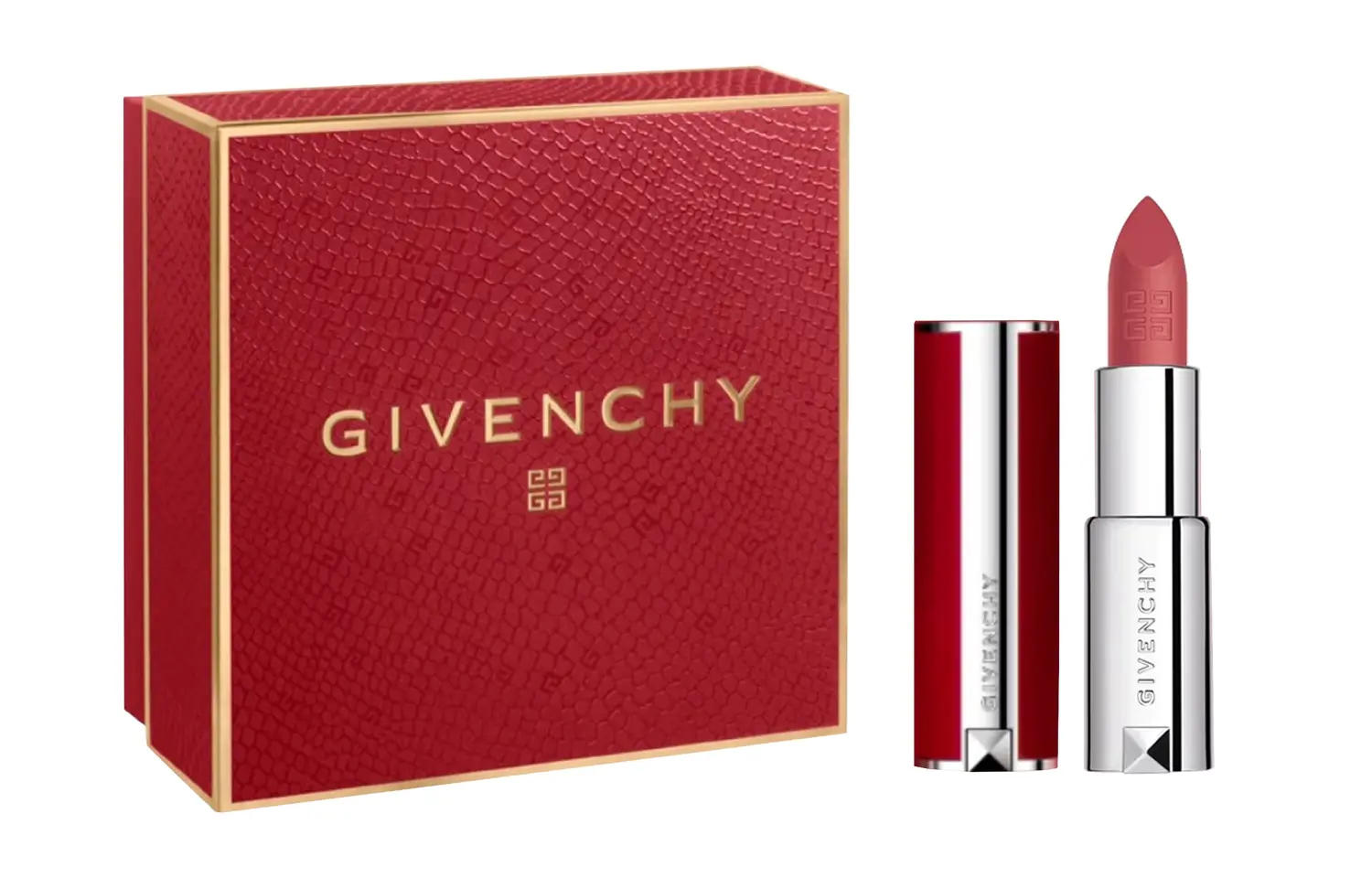 Givenchy Ограниченный новогодний набор премиум помад red velvet матовые, выравнивающие тон, 3.4г — фото 3