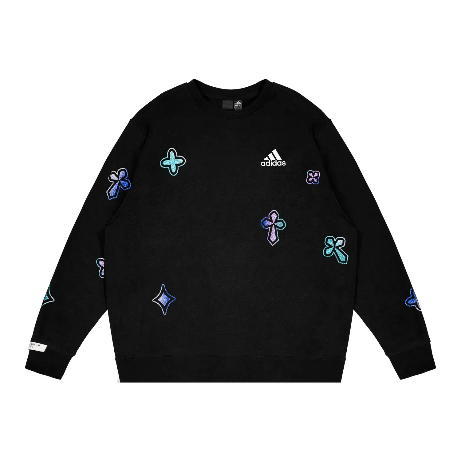 Свитшот унисекс black, круглый вырез, средней посадки Adidas