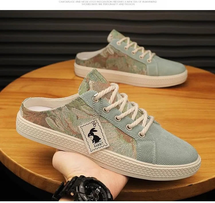 Лоферы повседневные Men's Summer Canvas Shoes Green HoaloX — фото 2