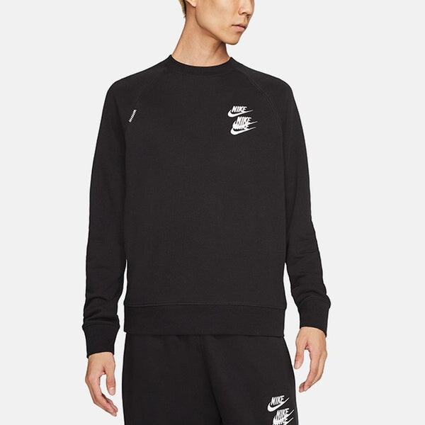 Толстовка Nike MENS 3 Hook Logo Casual Sports Crew-neck Black, черный — фото 3