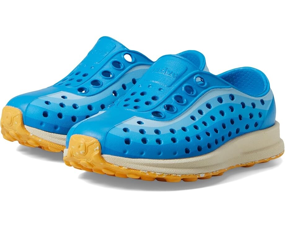 

Кроссовки Native Shoes Kids Robbie Print, цвет Wave Blue/Bone White/Pineapple Speckle Rubber/Wave Foggy Fade