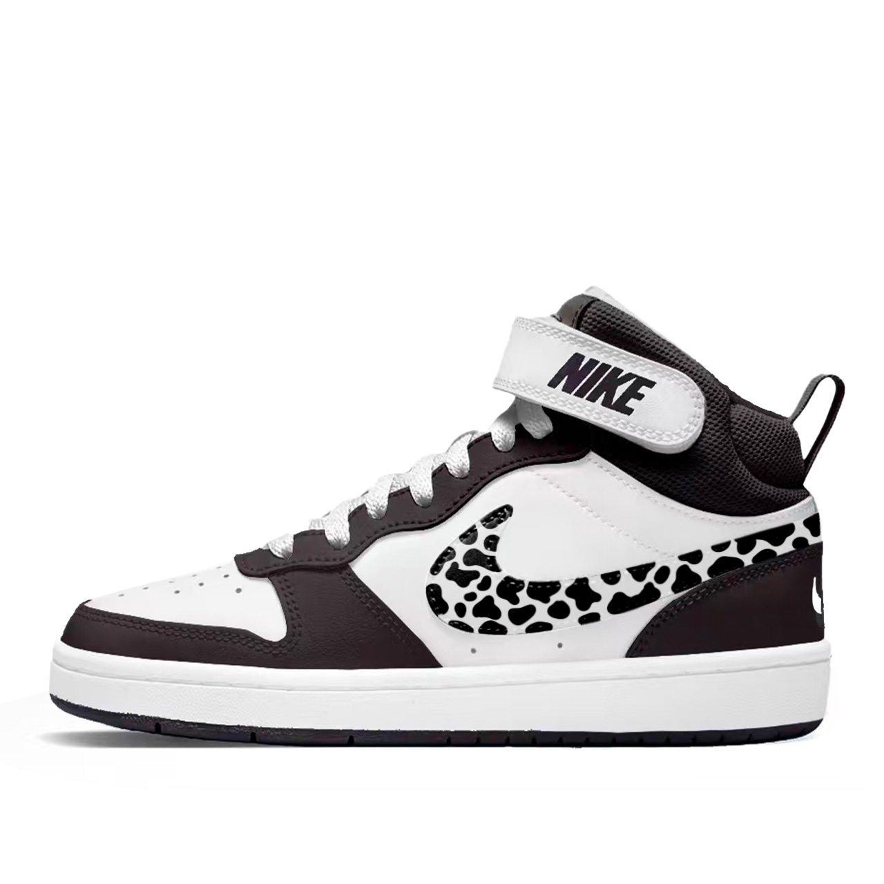 

Court Borough 2 Cool Panther Print Slip Resistant Abrasion Resistant Mid top Kids' Skateboarding Shoes Teenagers Nike, белый бордовый