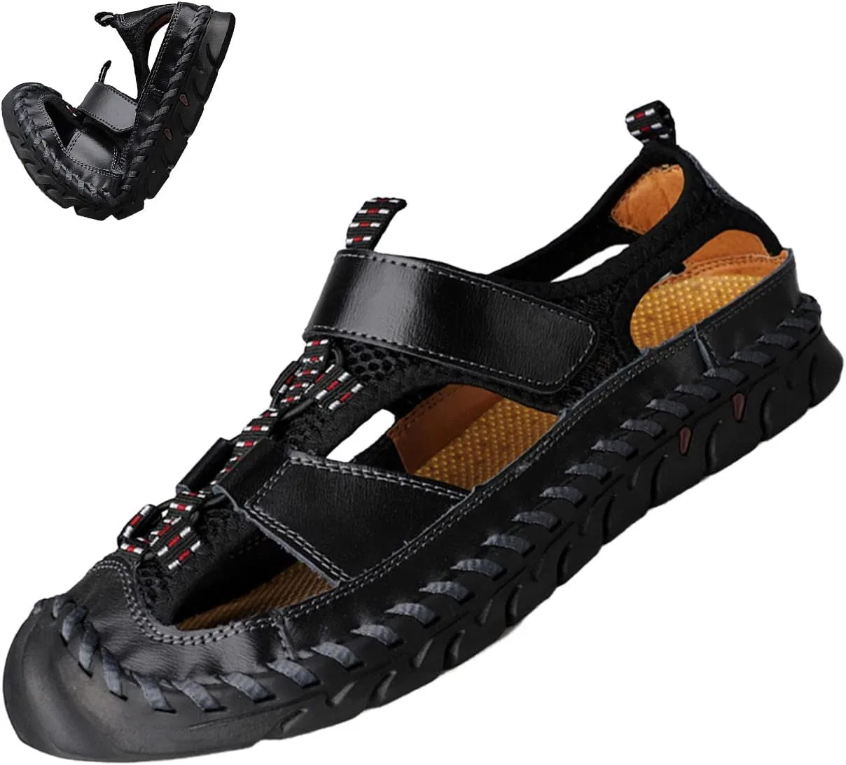 Спортивные сандалии мужские кожаные сетчатые, Black Keilinia
