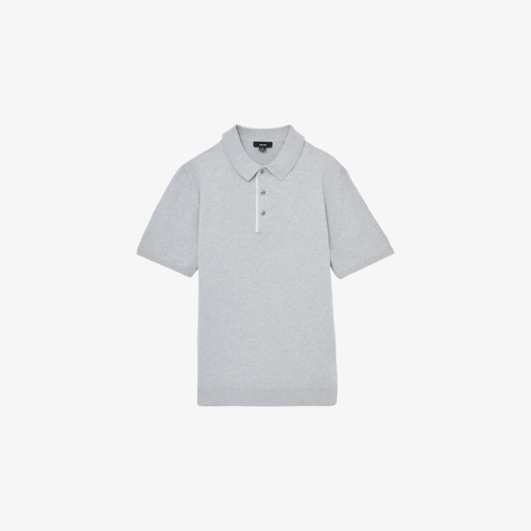 

Finch contrast-placket stretch-woven polo shirt Reiss, зеленый
