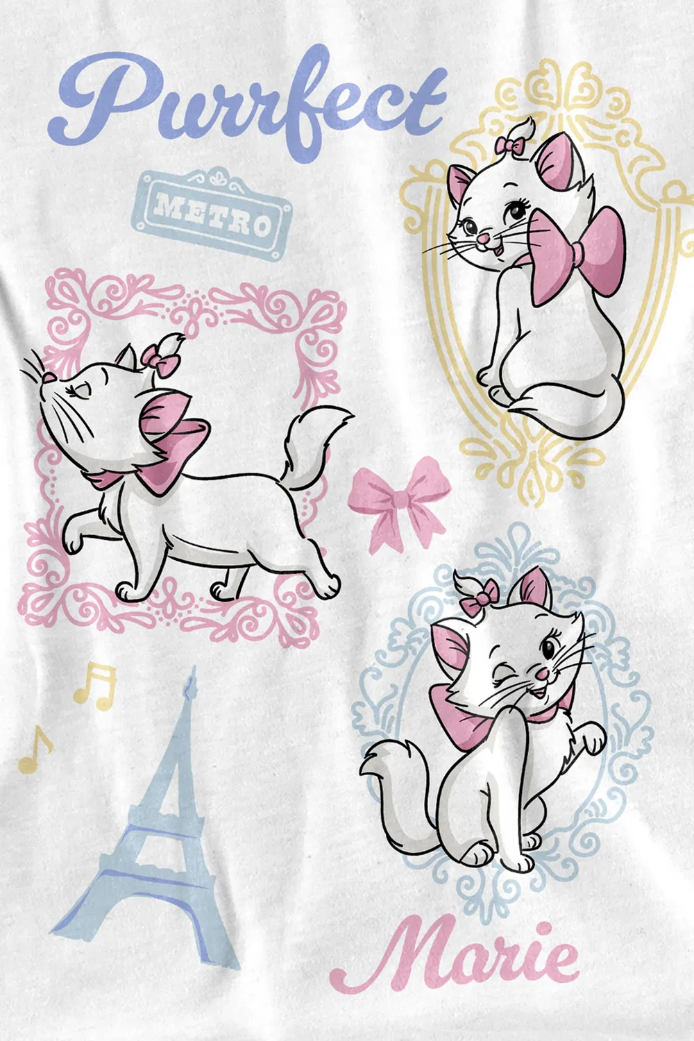 Детская футболка с принтом Aristocats Disney, белый — фото 2