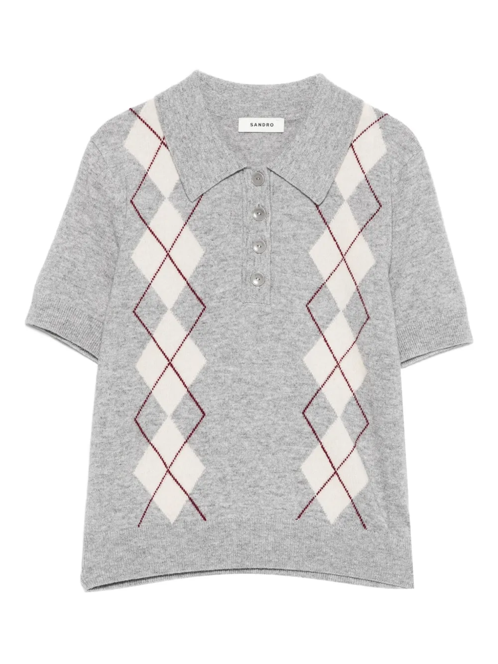 

Рубашка поло с узором SANDRO, серый