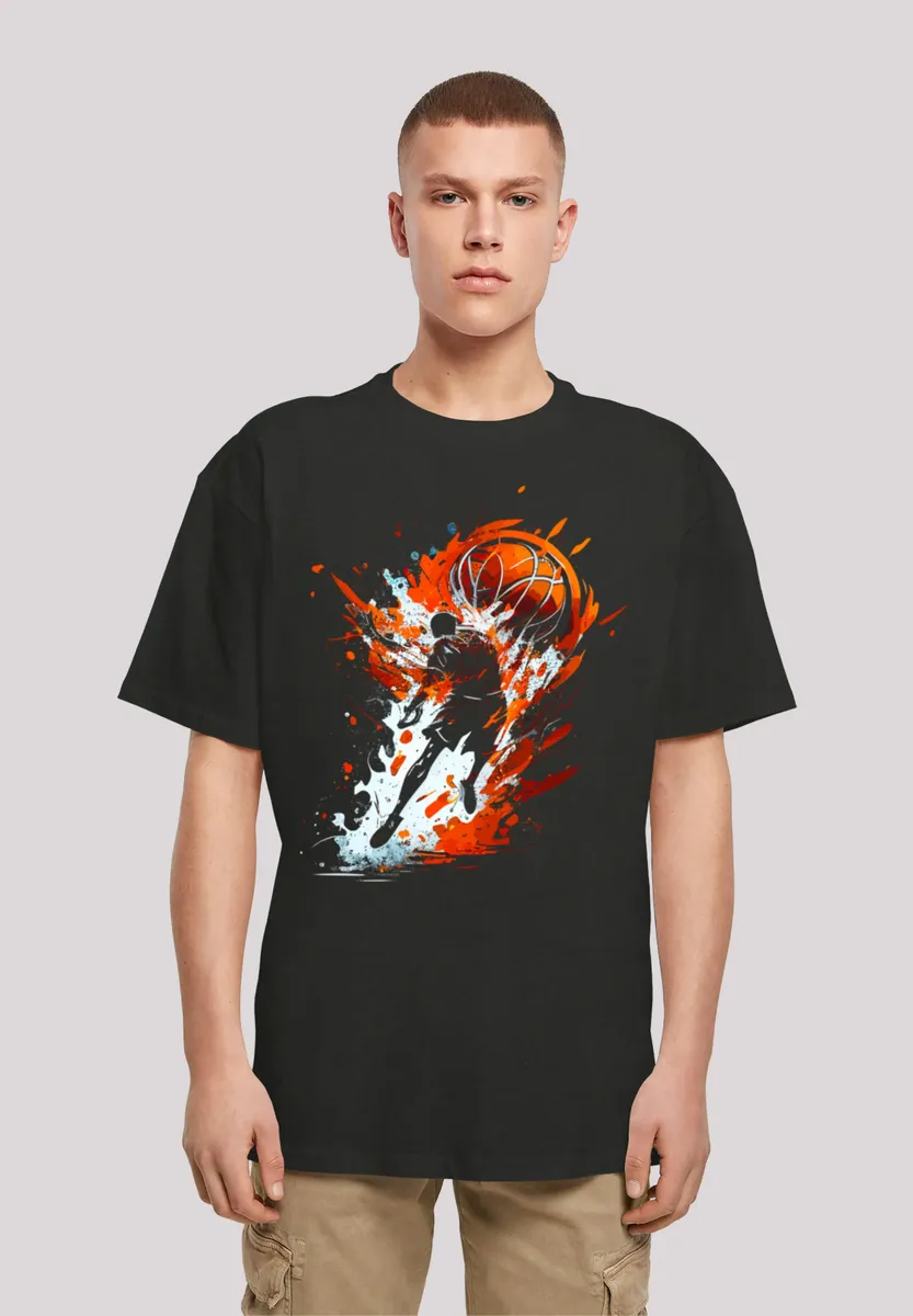 

F4NT4STIC Футболка "Basketball Splash Sport OVERSIZE TEE", принт, черный