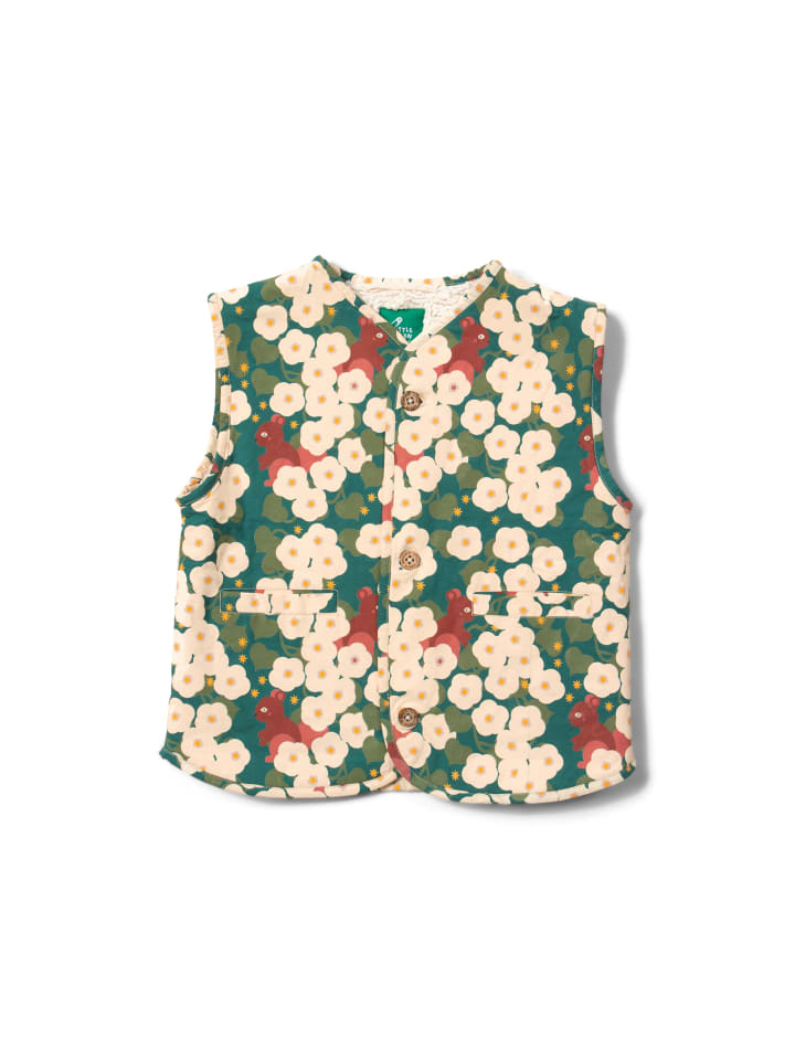 

Little Green Radicals Двусторонний жилет синего цвета, подкладка из шерсти шерпа