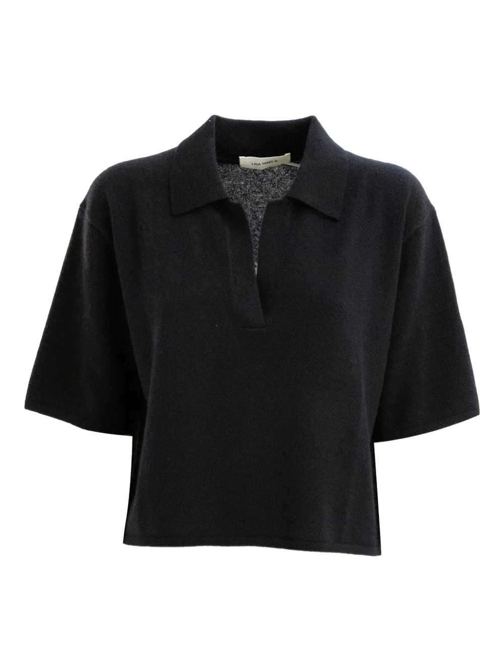 

Кашемировая рубашка поло с короткими рукавами Lisa Yang, черный
