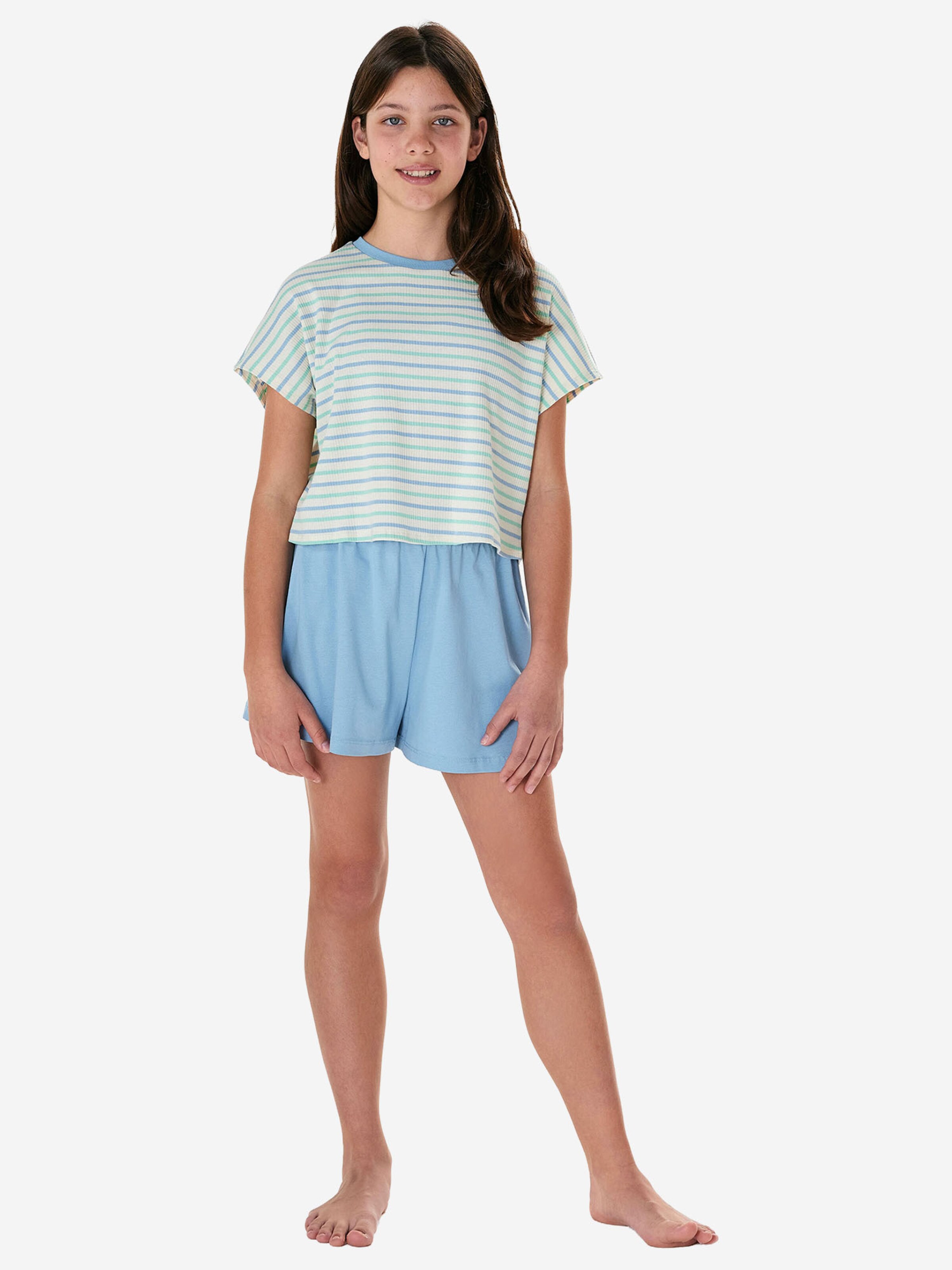 SCHIESSER Пижама 'Teens Nightwear' в светло-голубом, мятном, белом цветах — фото 4
