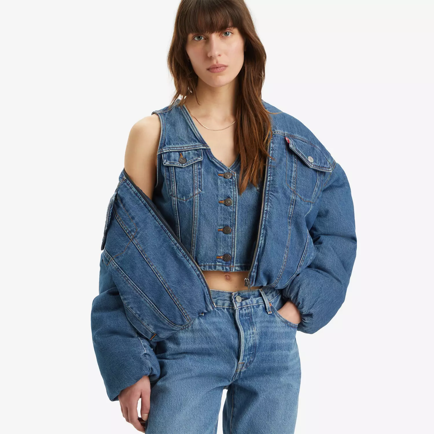 

Дутая куртка дальнобойщика 90-х годов Levi's, цвет Plushy - Medium Wash, Серый, Дутая куртка дальнобойщика 90-х годов Levi's, цвет Plushy - Medium Wash