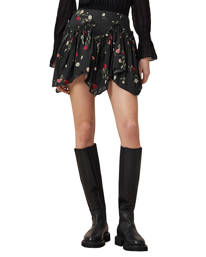 

Мини-юбка с принтом Delilah ALLSAINTS, черный