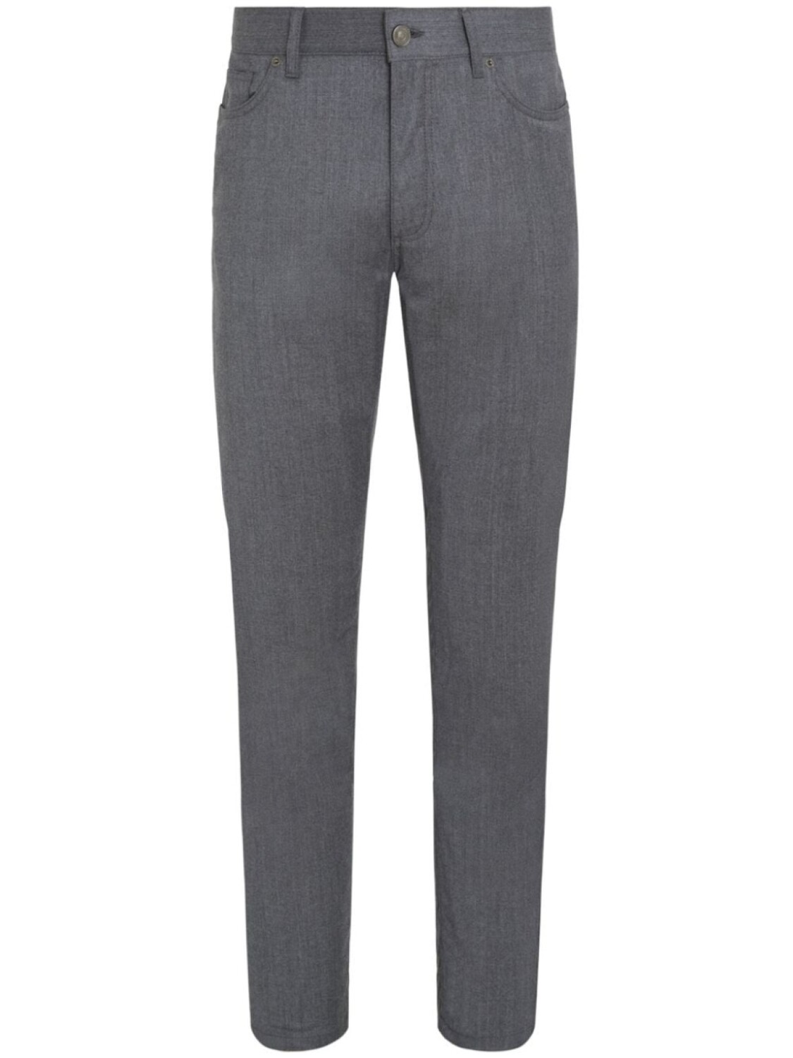 

Zegna Roccia stonewashed wool trousers, серый