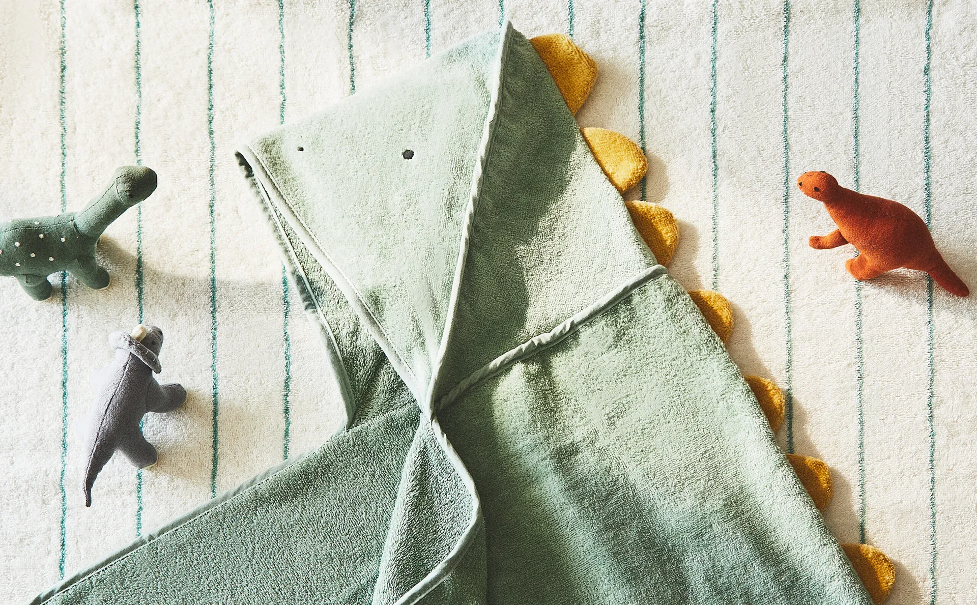 

Детская велюровая накидка для купания с динозавром Zara Home, зеленый