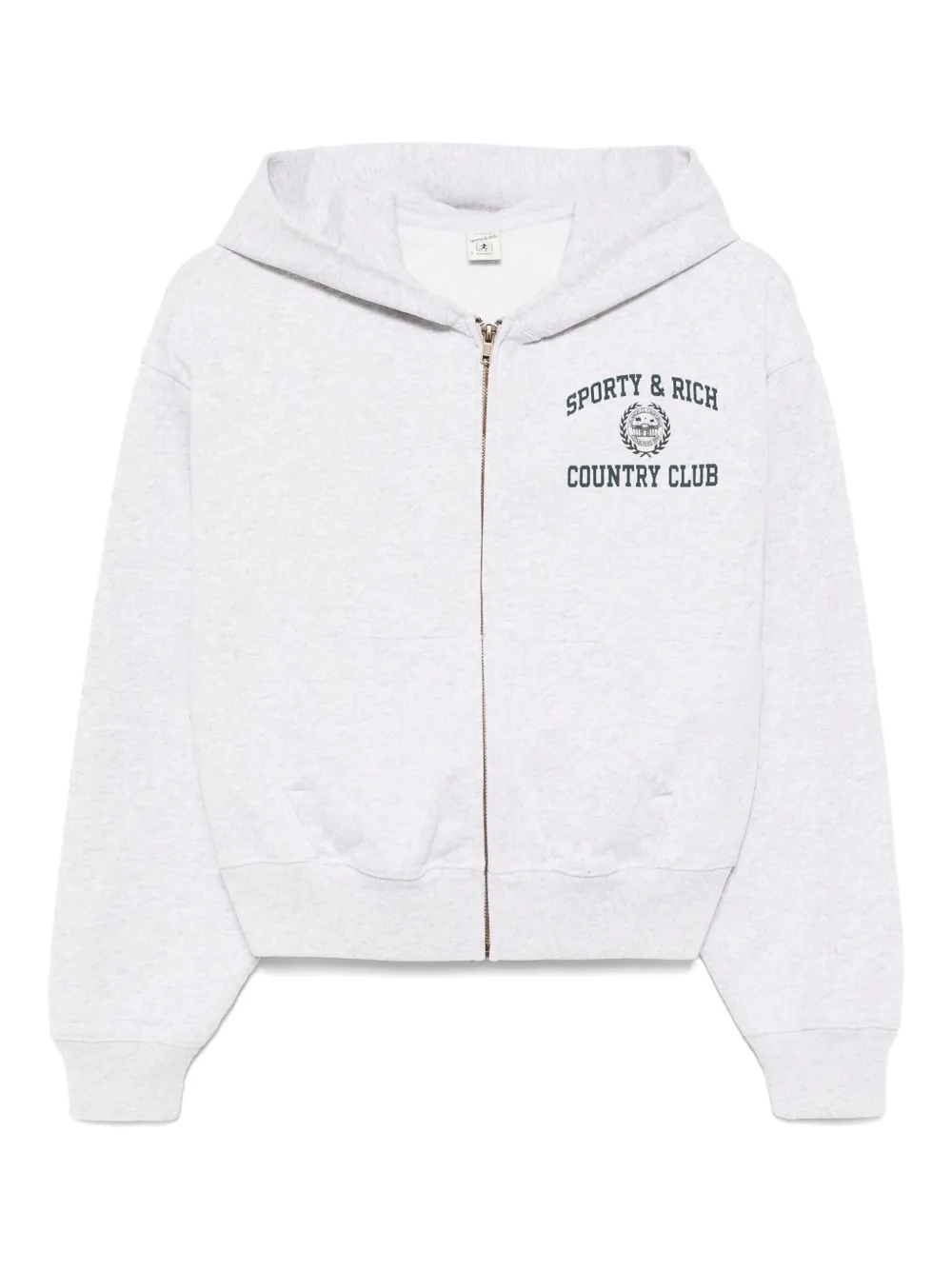 

Укороченное худи на молнии Sporty & Rich, серый