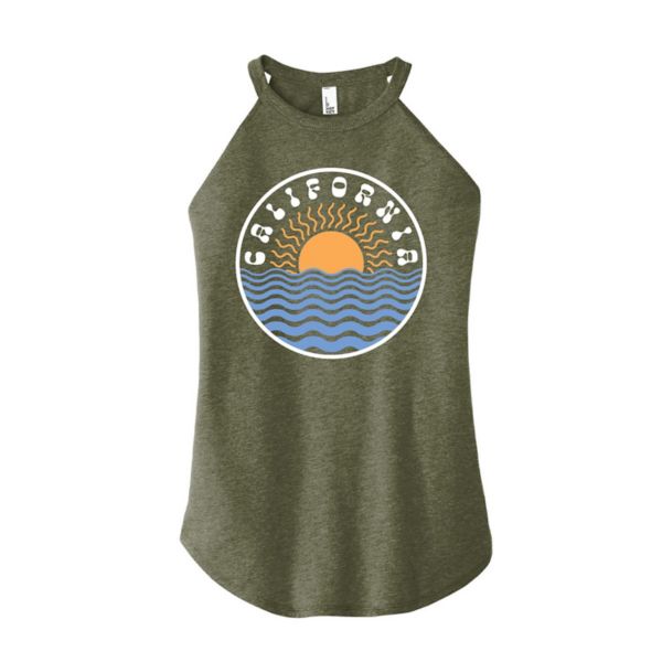 

Детский топ с высоким воротом California Sun Waves Unbranded, цвет heather military green