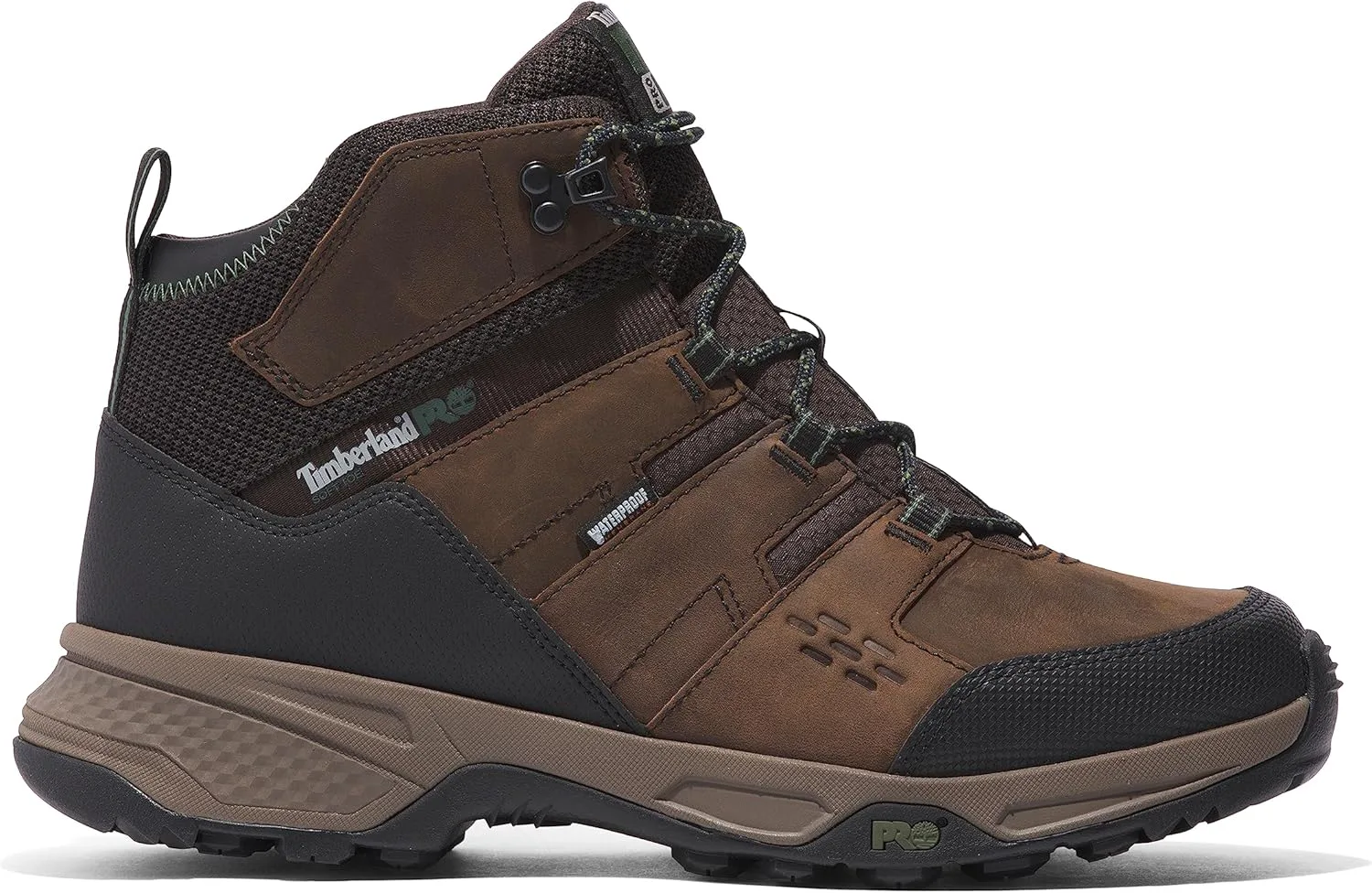 Рабочие ботинки Timberland PRO Switchback Lt 6 дюймов для взрослых, унисекс, с мягким носком, водонепроницаемые, для промышленного использования, коричневый/зеленый — фото 4