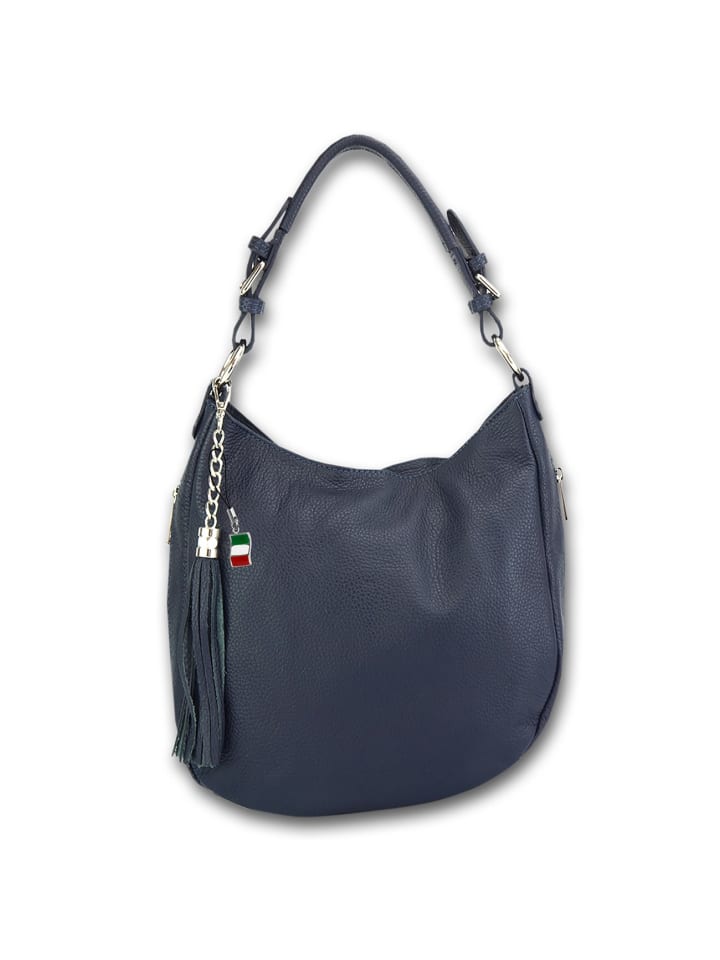 

Кожаная сумка через плечо, сумка-шоппер Florence, синяя, около 30 см Florence