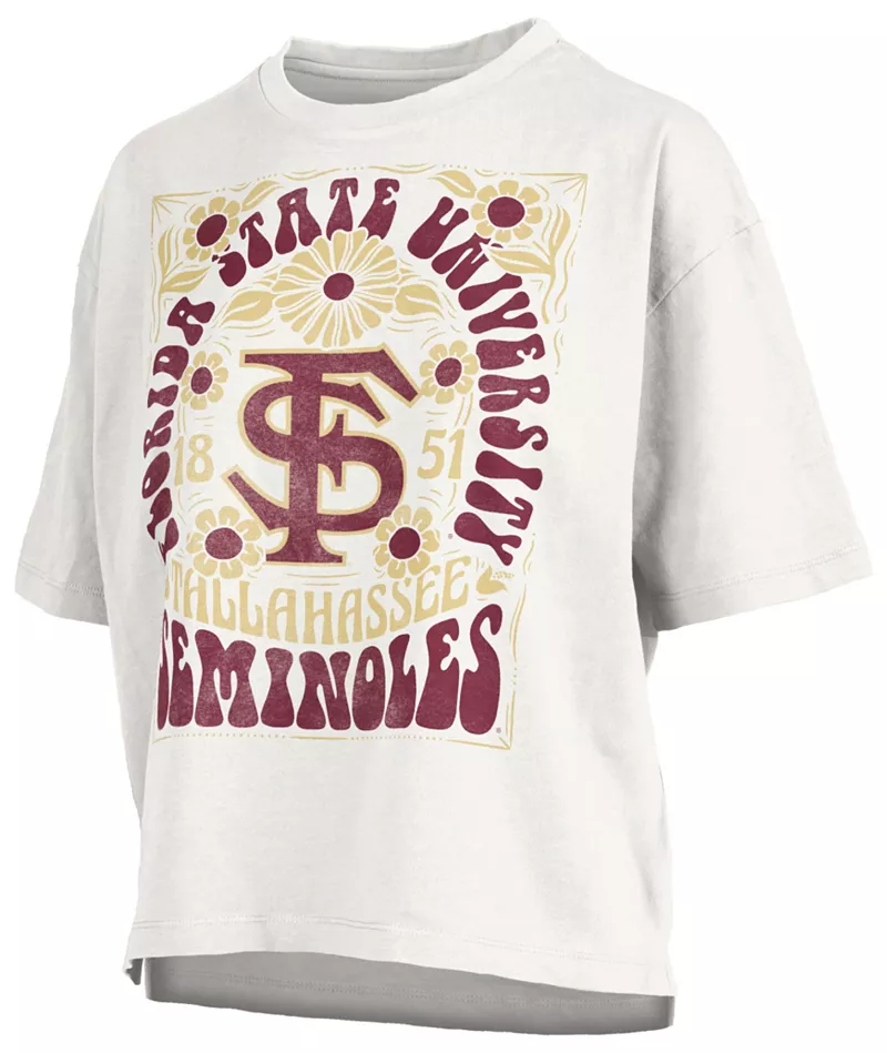 

Женская футболка Pressbox State Seminoles White Harmony белого цвета