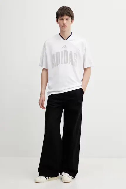 Футболка из эластичного полиэстера Adidas, белый — фото 2