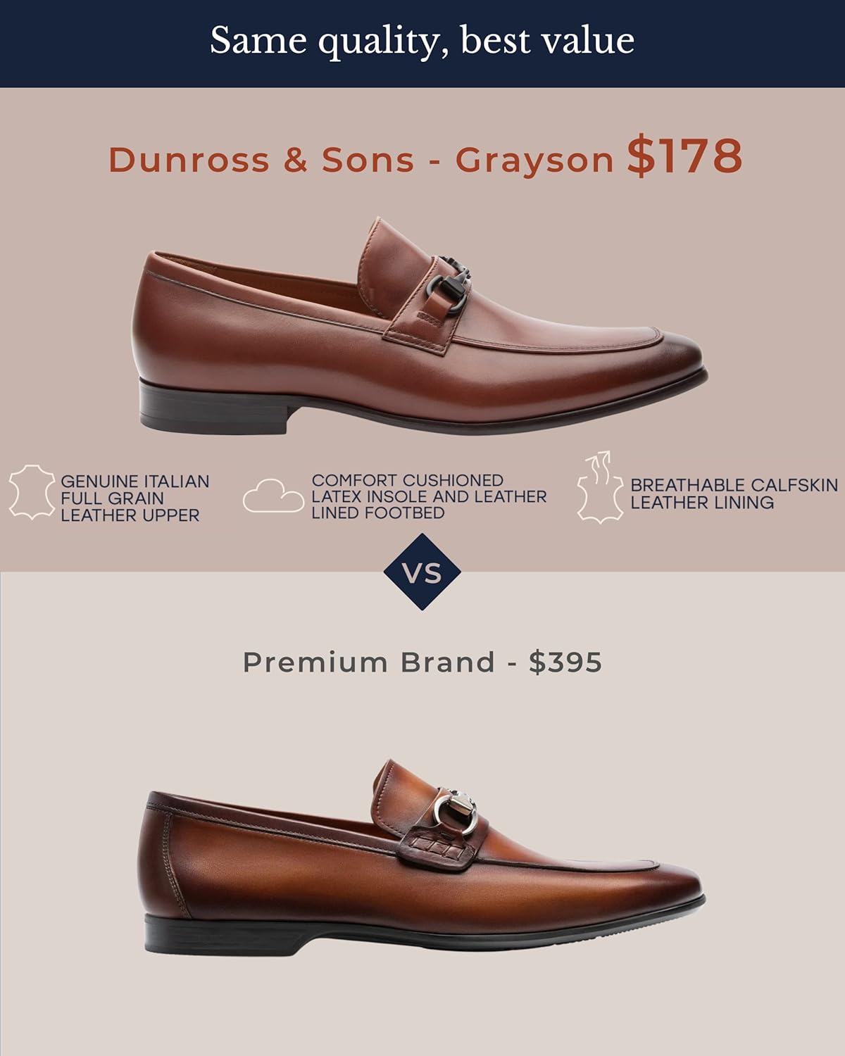 Мужская обувь Dunross Sons. Кожаные туфли, кожаные лоферы с пряжкой. Многофункциональные слипоны Grayson с кожаной подкладкой и стельками Ortholite для комфорта Dunross & Sons, Brandy — фото 4