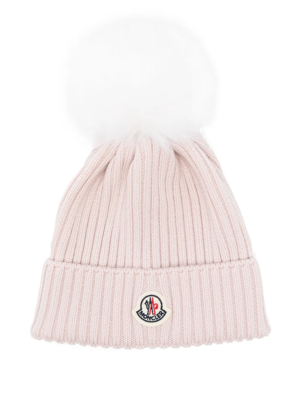 

Шапка бини в рубчик Moncler Enfant, розовый