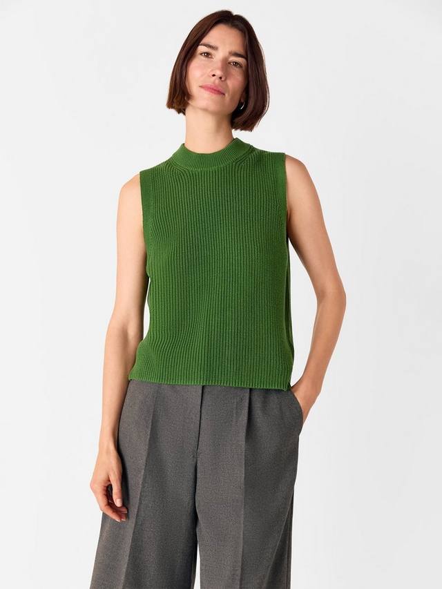 

Безрукавка из ребристого хлопкового трикотажа Whistles, Green