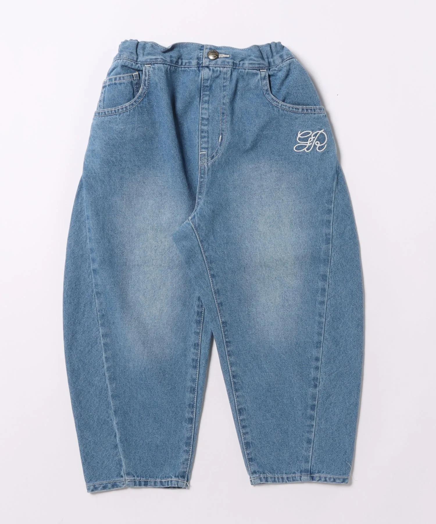 Детские штаны джинсовые бочкообразные 8oz Denim Barrel Leg Long Pants GROOVY COLORS синие — фото 2