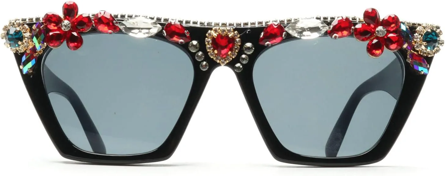 

Модные женские солнцезащитные очки, брендовый дизайн, увеличенный размер, «кошачий глаз», бриллиантовые оправы, женские солнцезащитные очки UV400 COTIA, Black