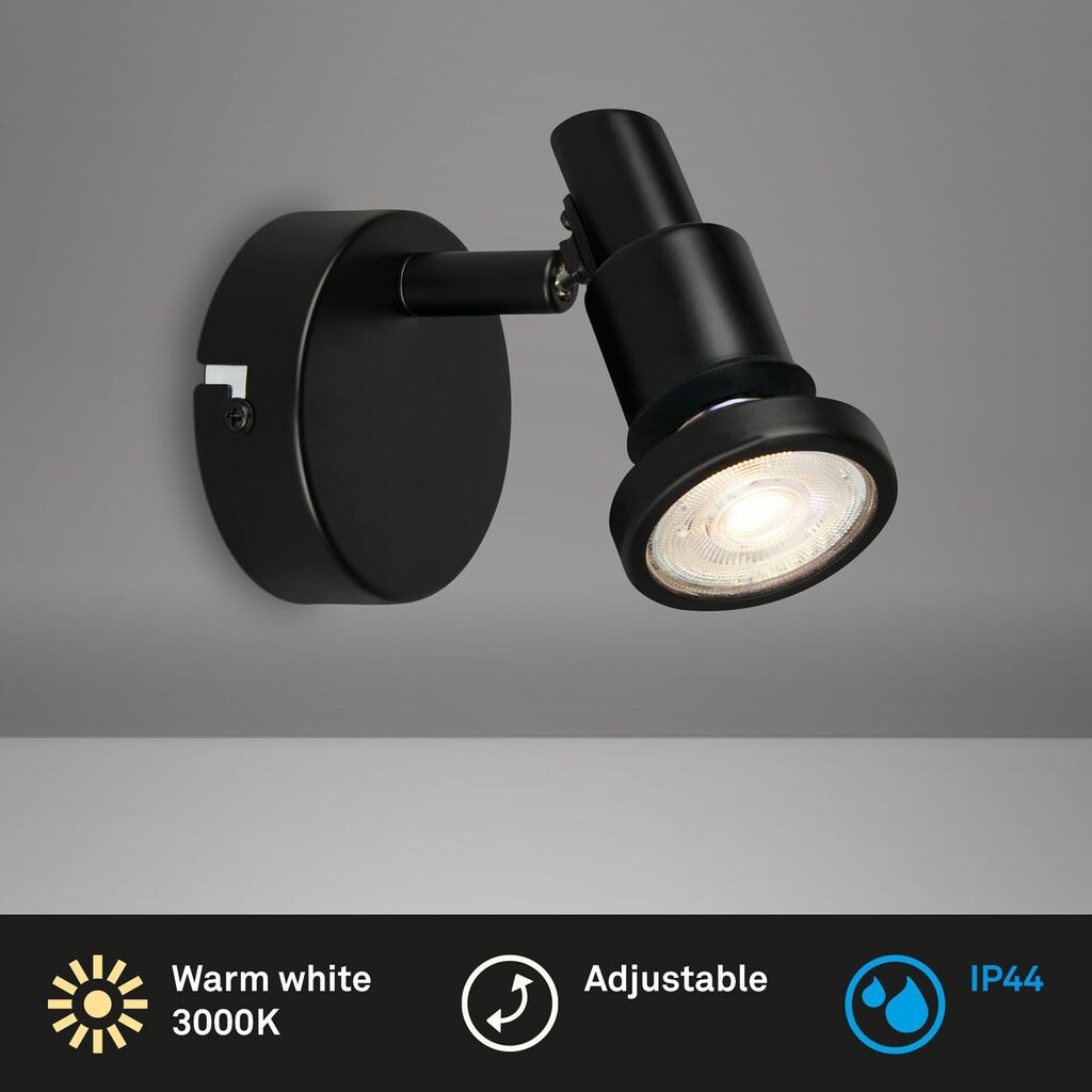 

Briloner Leuchten FLAMO LED точечный светильник для ванной комнаты 1x GU10 пульт поворотный 4,8 Вт 400 лм металл черный