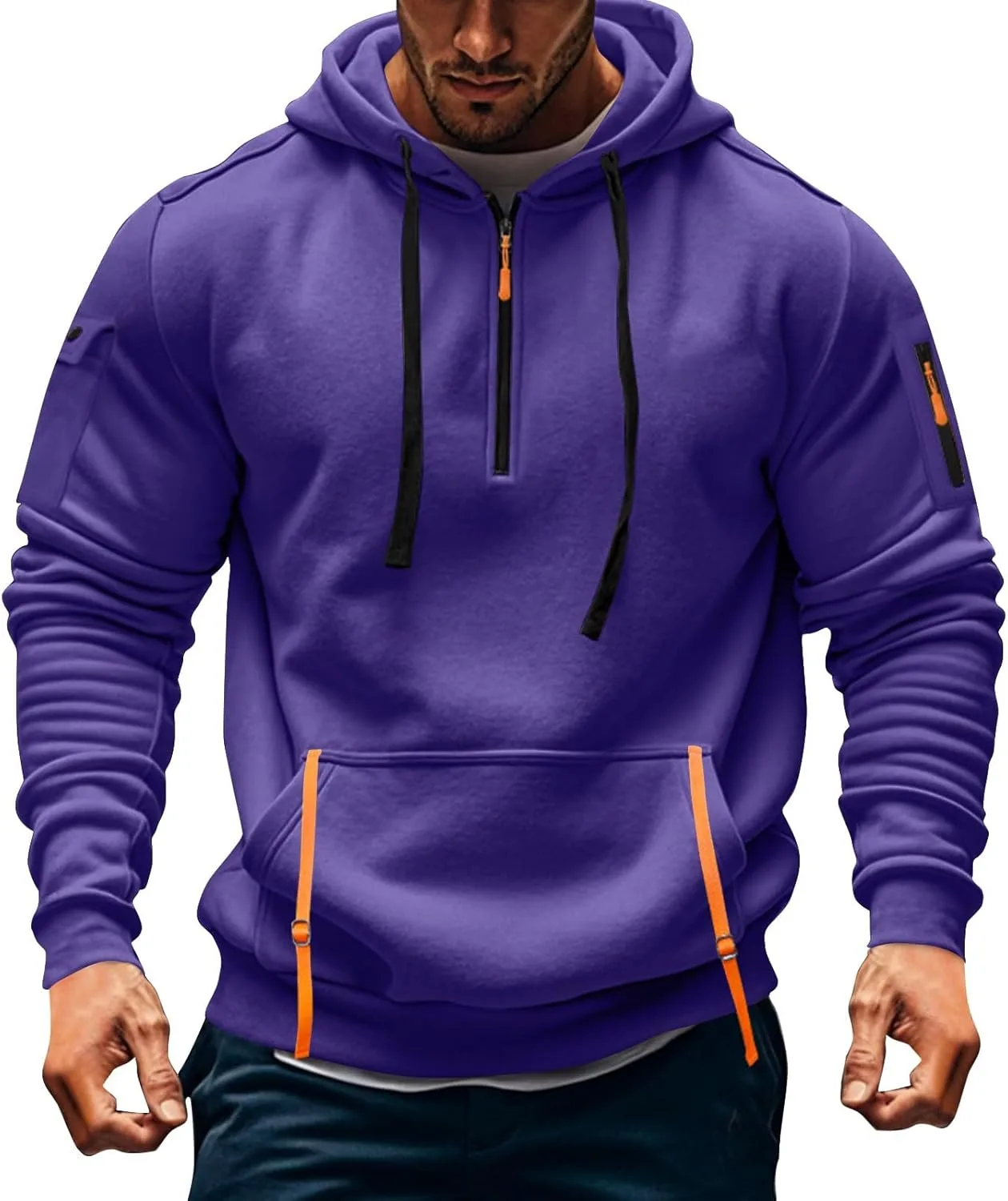 

GOFULY Zip Up Hoodies для мужчин Big And Tall флисовые тактические толстовки