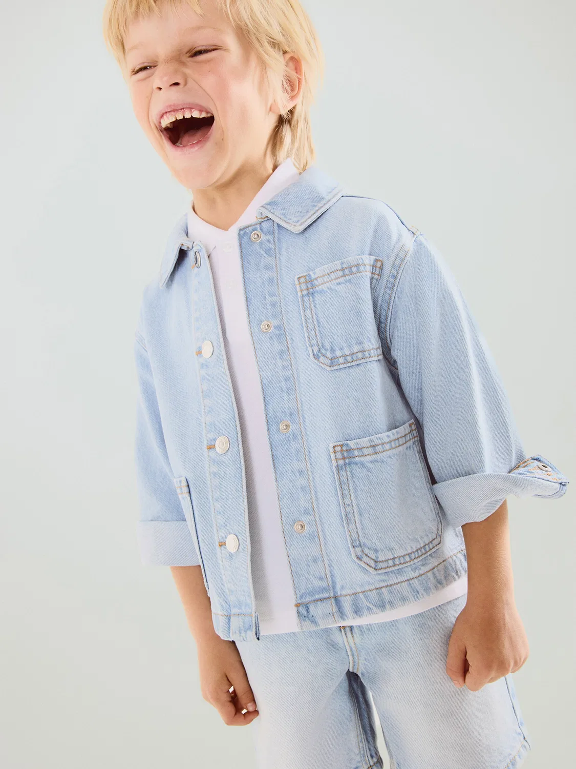Куртка межсезонья 'ADAM' Mango Kids, Light Blue — фото 4