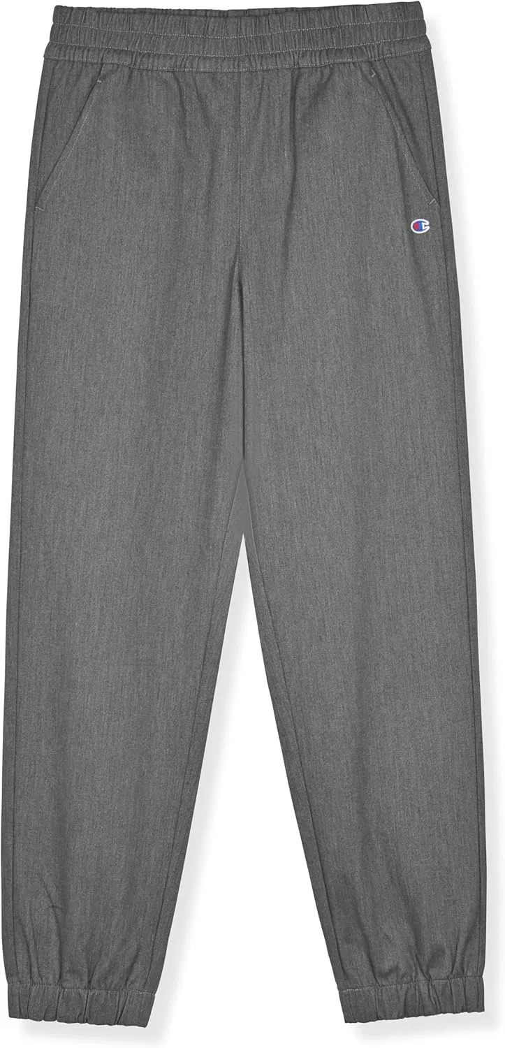 Детские спортивные брюки Champion из саржи, эластичного хлопка, с карманами, Charcoal Heather — фото 3