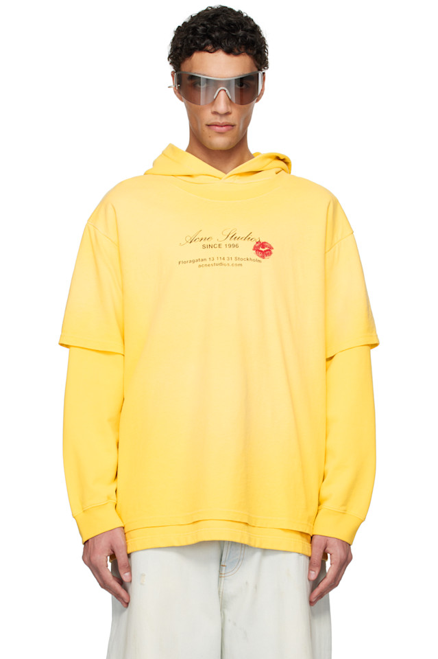 

Двухслойный худи Acne Studios, желтый