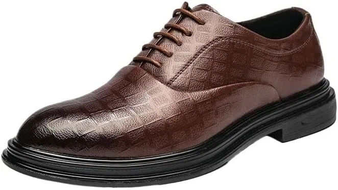 Лоферы кожаные Groom Lace Up Evening Dress Shoes Brown UOPYNE
