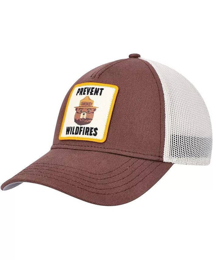 

Мужская коричневая, кремовая кепка Smokey the Bear Valin Trucker Snapback American Needle