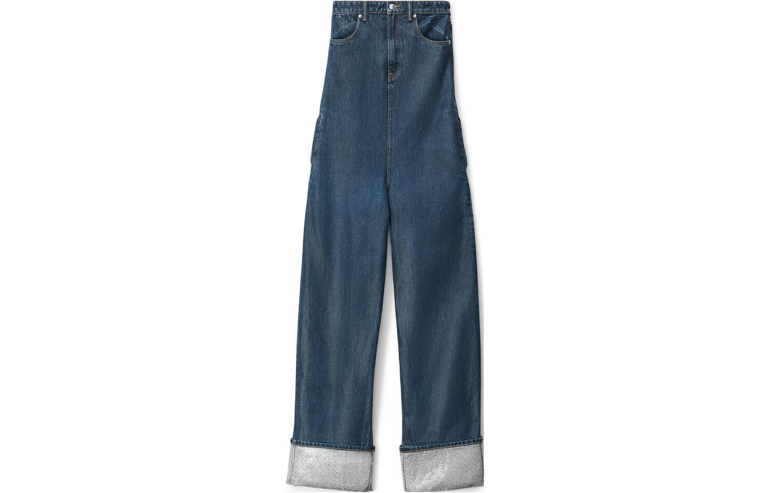 

Безрукавный джимовый комбинезон Alexander Wang, Темно-индиго