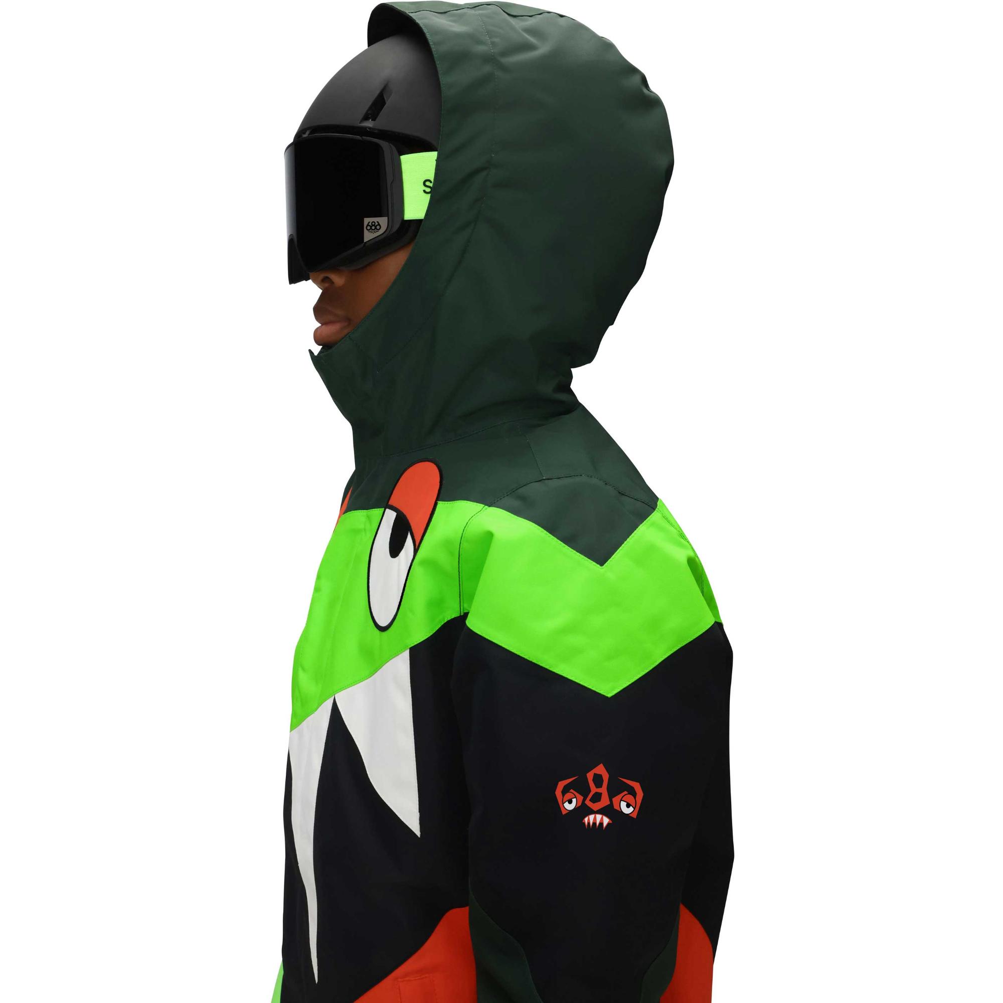 Детская утепленная зимняя куртка Snaggletooth Owen 686, Borealis Green Colorblock — фото 3