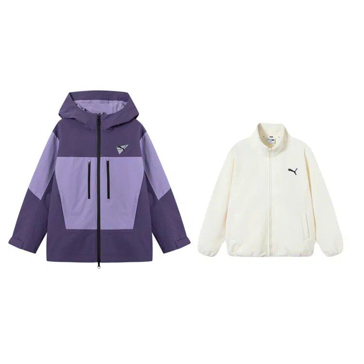 Детская куртка с капюшоном утепленная PUMA Purple