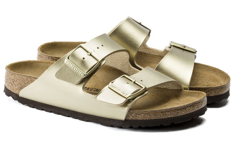 Сандалии с пряжками Arizona Birkenstock, золотой — фото 3
