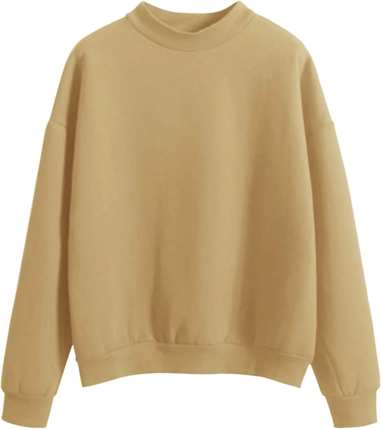 

Ronony милые осенние топы для женщин, свитшот с воротником стойкой, свободный крой, длинный рукав