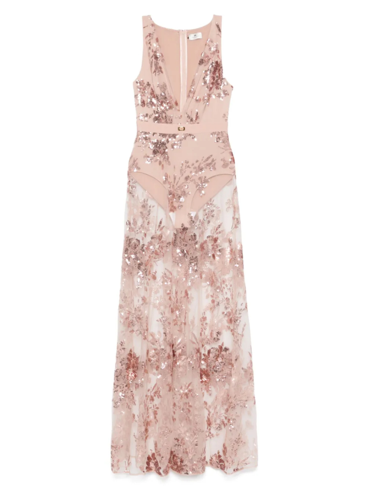 

Платье, украшенное пайетками Elisabetta Franchi, розовый