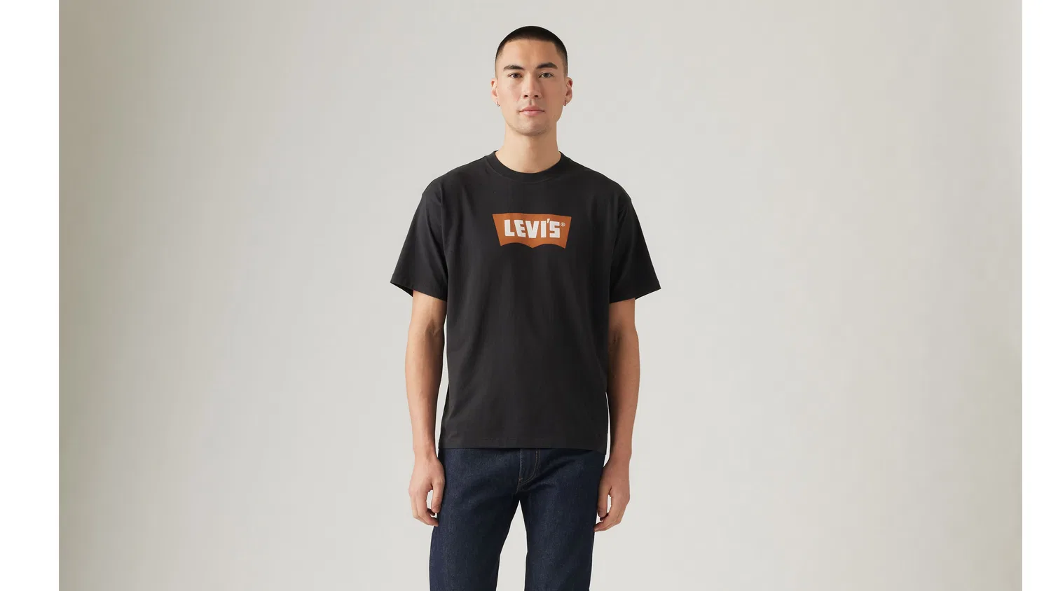 Футболка свободного кроя в винтажном стиле с принтом "летучая мышь" Levi's, Black — фото 2
