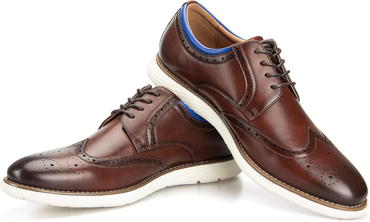 

Мужские оксфорды JITAI, классические туфли с шнуровкой и крыловидной перфорацией, легкие модные мужские туфли, коричневый