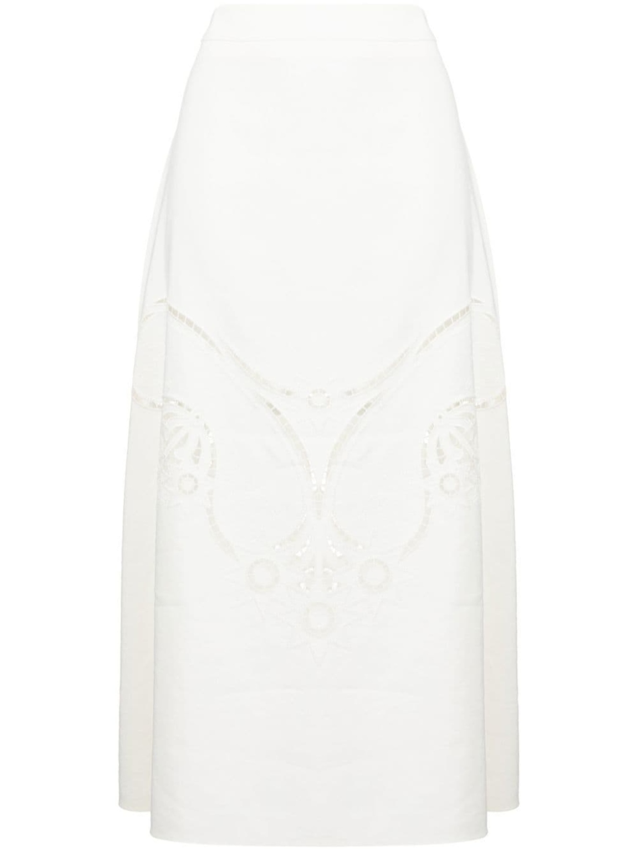 

Chloé high-waisted embroidered-design skirt, белый