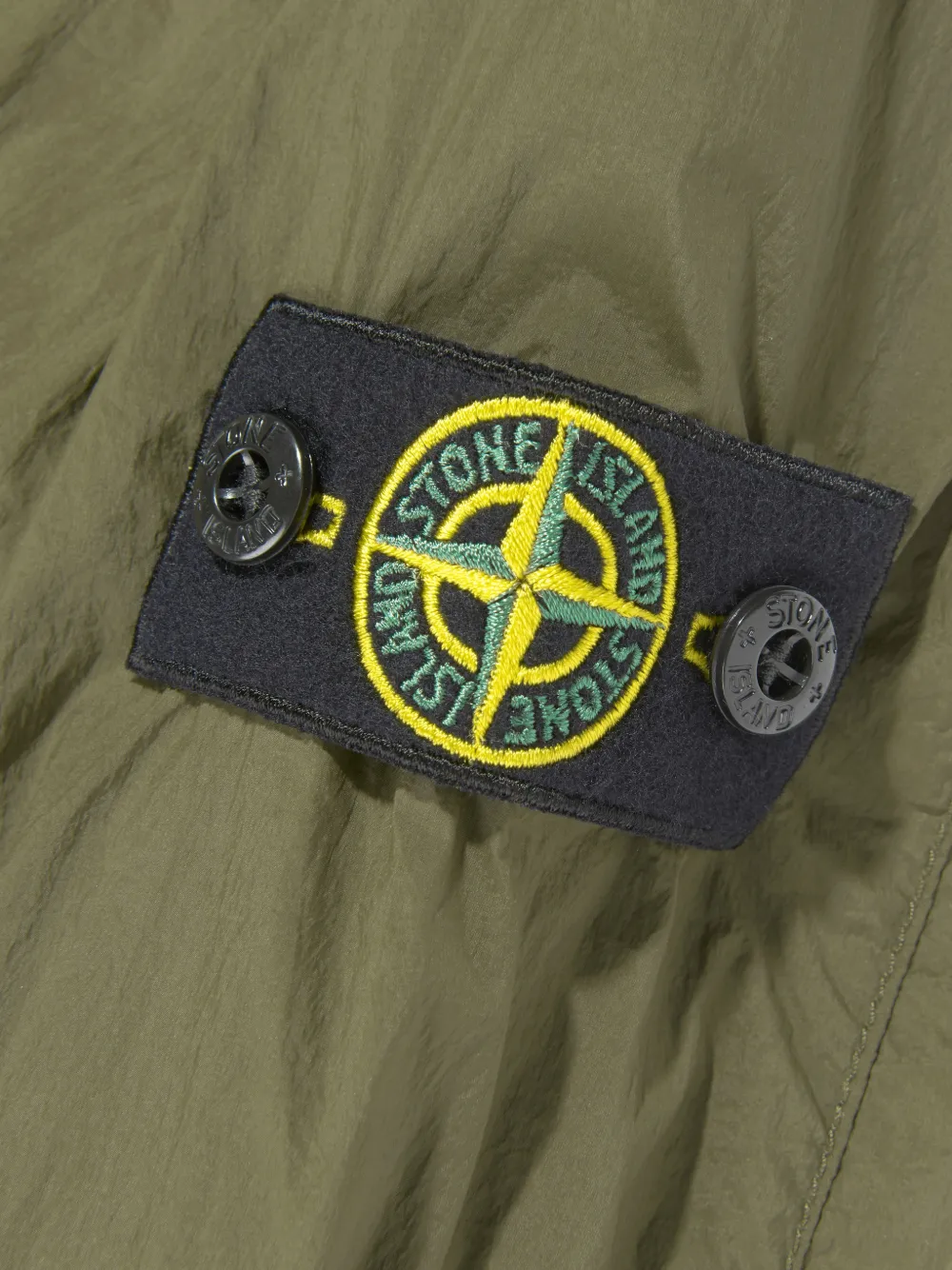 Куртка с капюшоном и нашивкой с логотипом Stone Island Junior, зеленый — фото 4